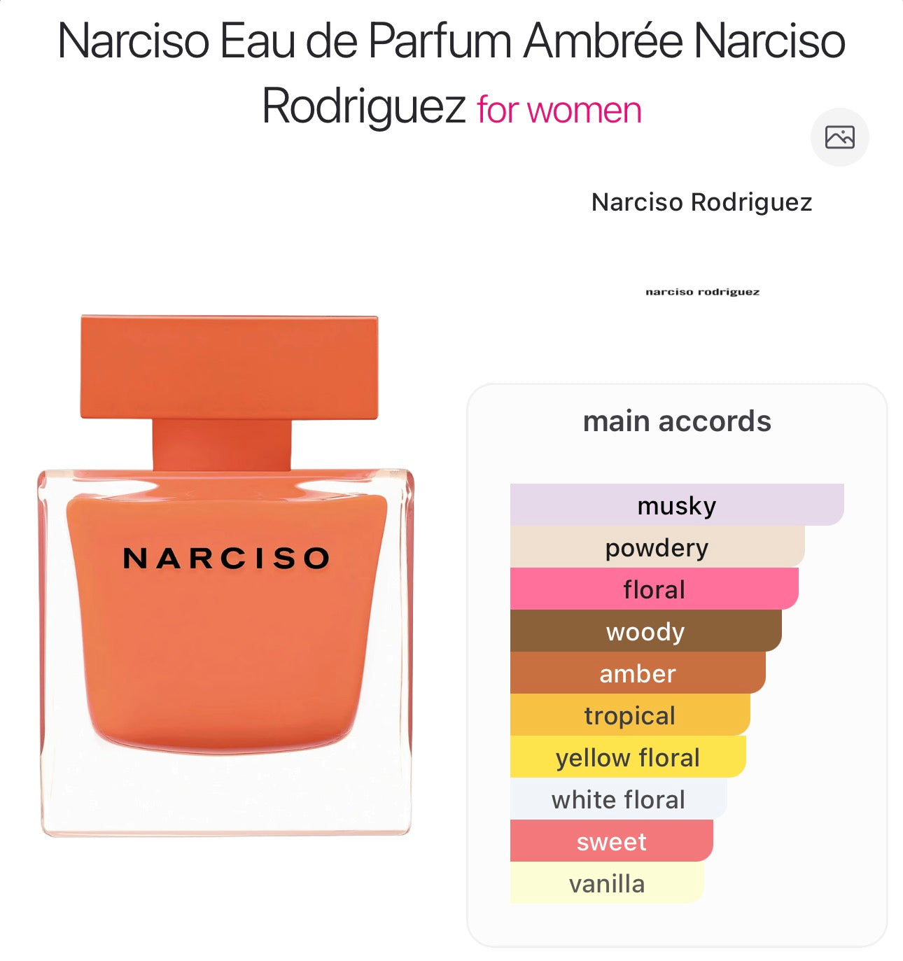 NARCISO RODRIGUEZ - Ambree EDP - 10ml