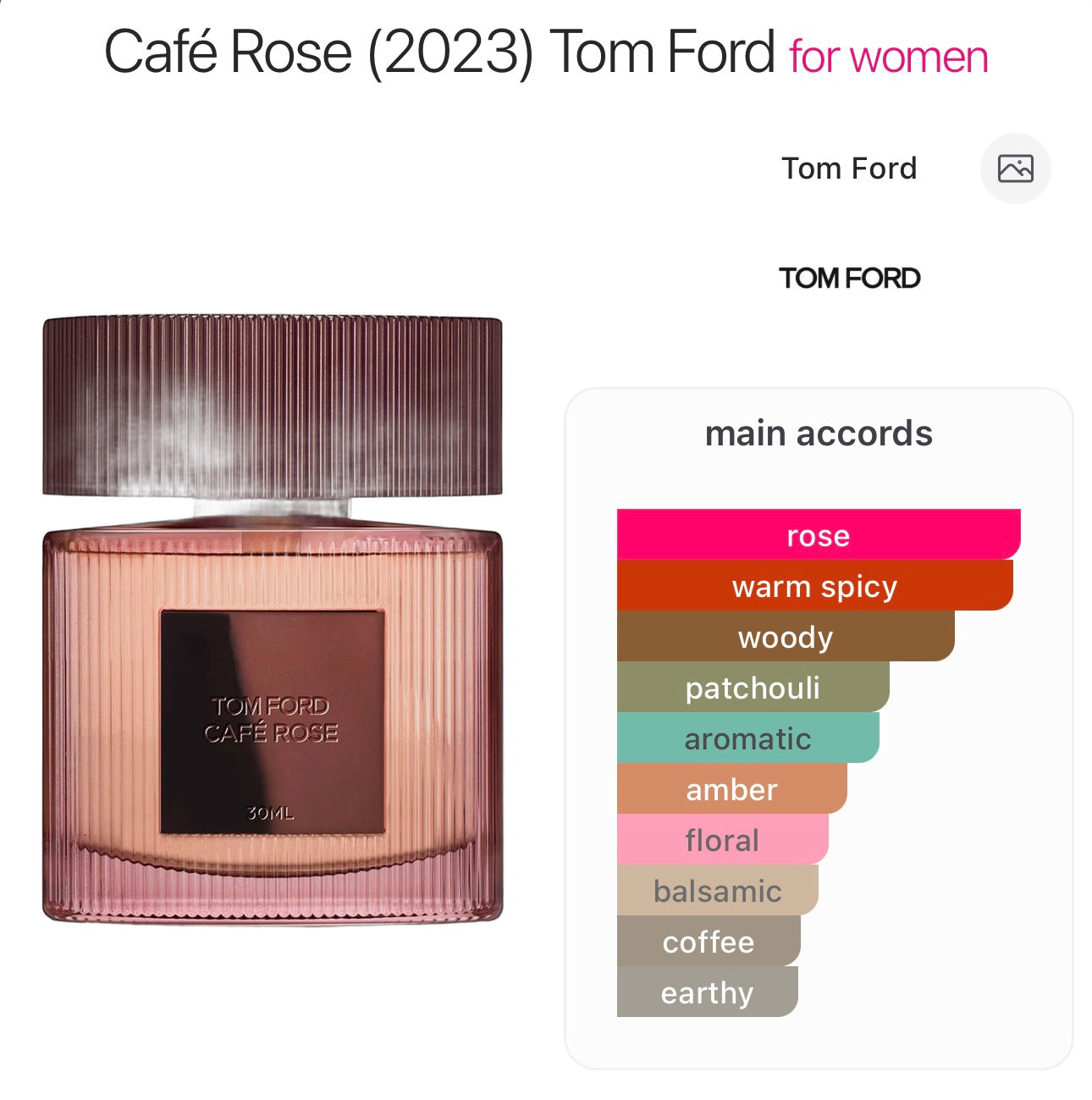 TOM FORD - Cafe Rose For Unisex Eau De Parfum - 4ml