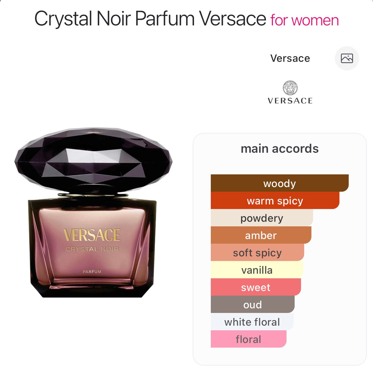 VERSACE - Crystal Noir Pour Femme Parfum - 5ml