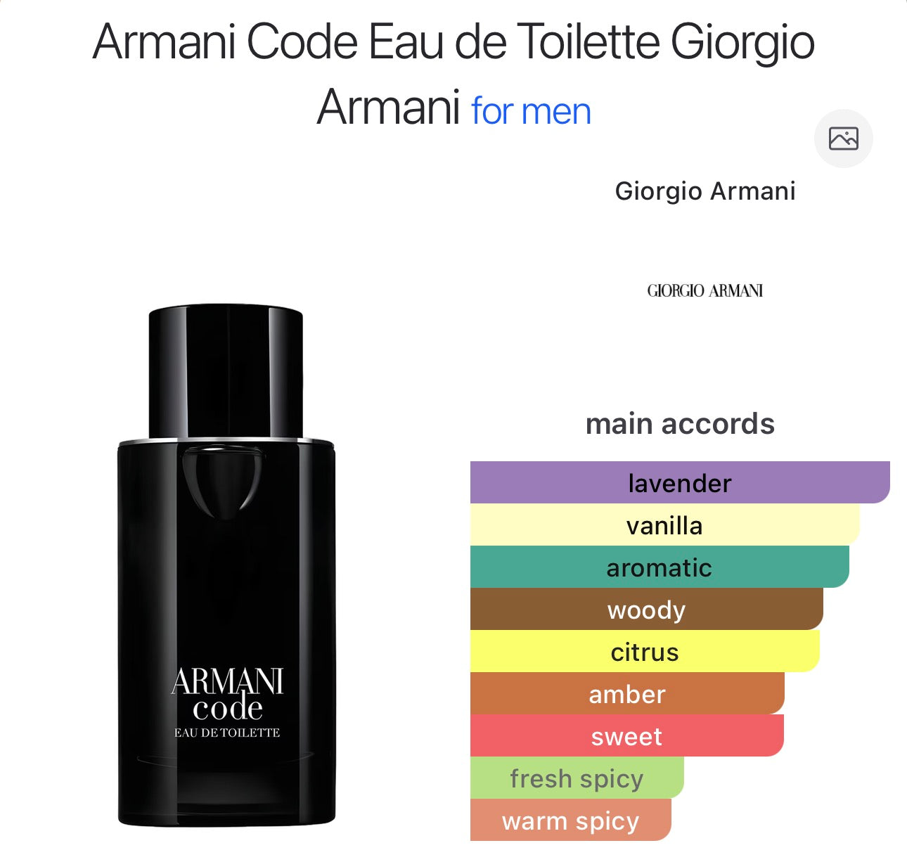 GIORGIO ARMANI - ARMANI Code EDT - 7ml