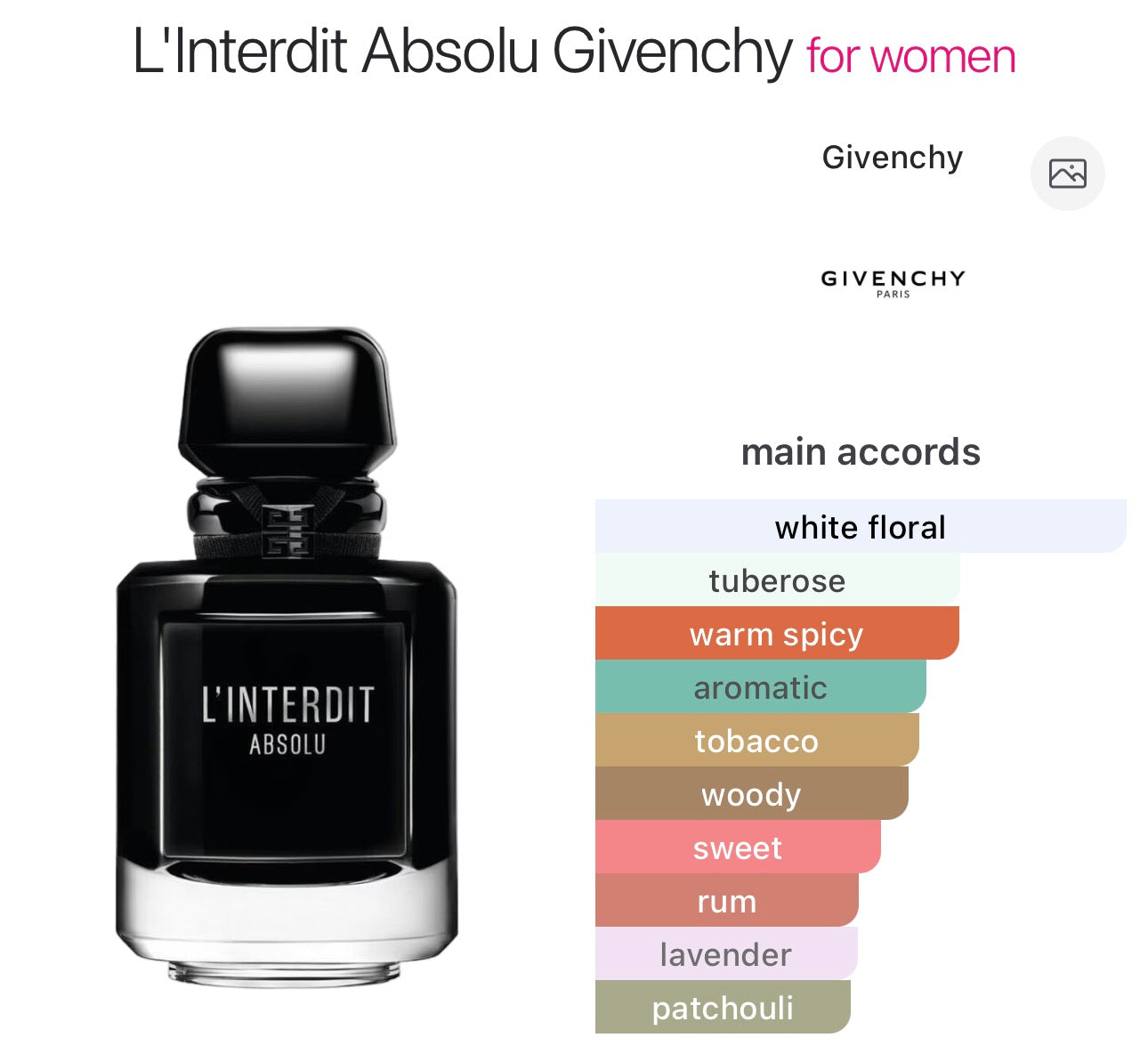 GIVENCHY - L'Interdit Absolu Eau de Parfum Intense - 10ml