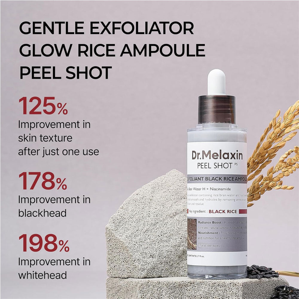 Dr.MELAXIN - Peel Shot Exfoliant Black Rice Ampoule - 80ml