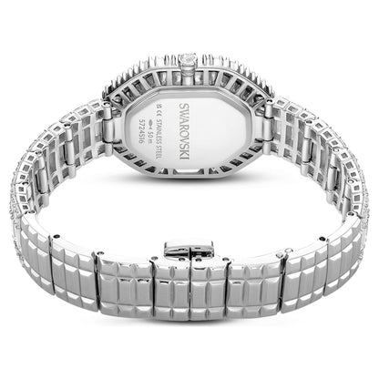 SWAROVSKI - Matrix Octagon watch, Baguette cut, Metal bracelet, Silver tone, Stainless steel