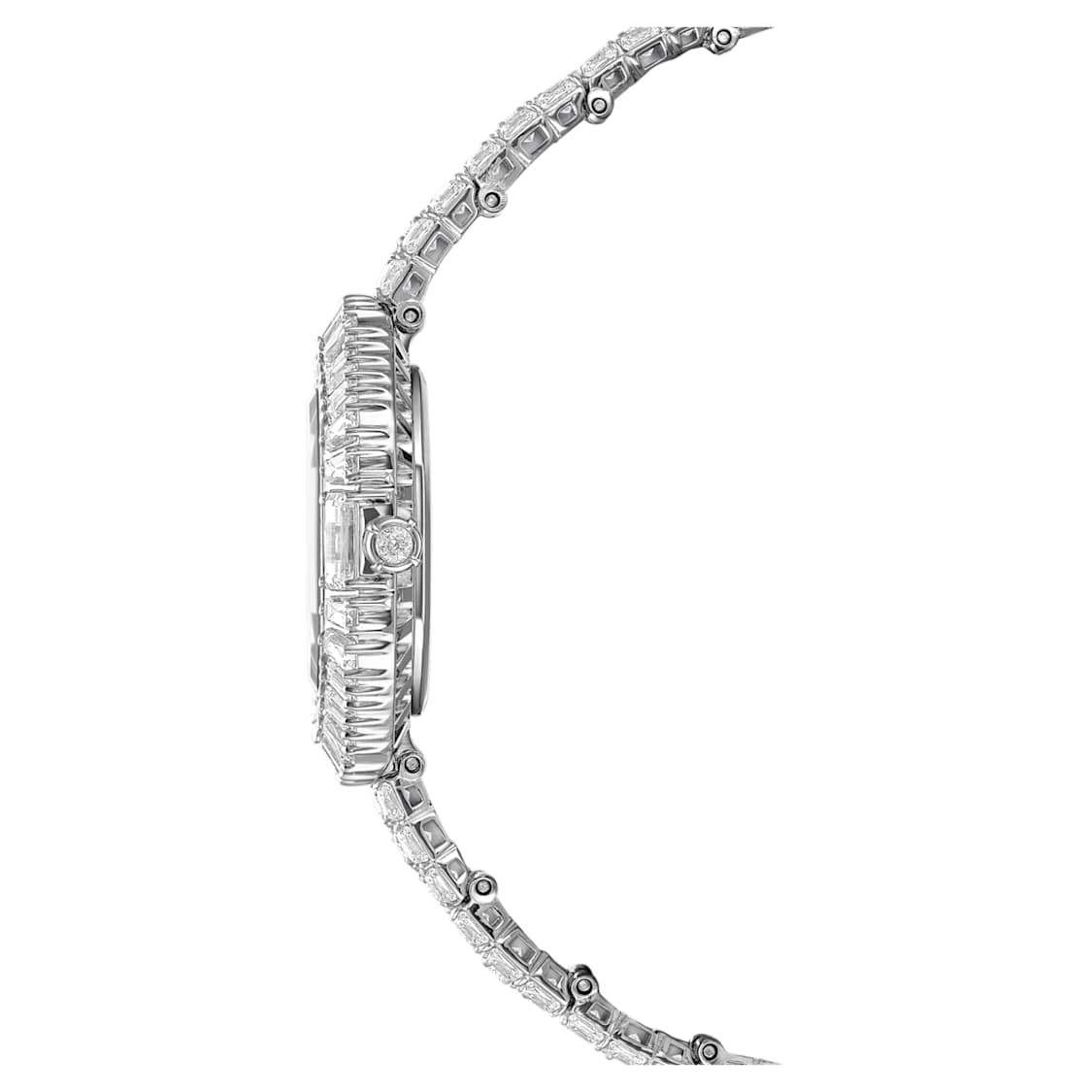 SWAROVSKI - Matrix Octagon watch, Baguette cut, Metal bracelet, Silver tone, Stainless steel