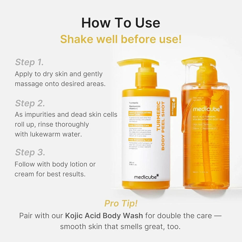 MEDICUBE - Kojic Acid Turmeric Body Peel Shot - 280ml