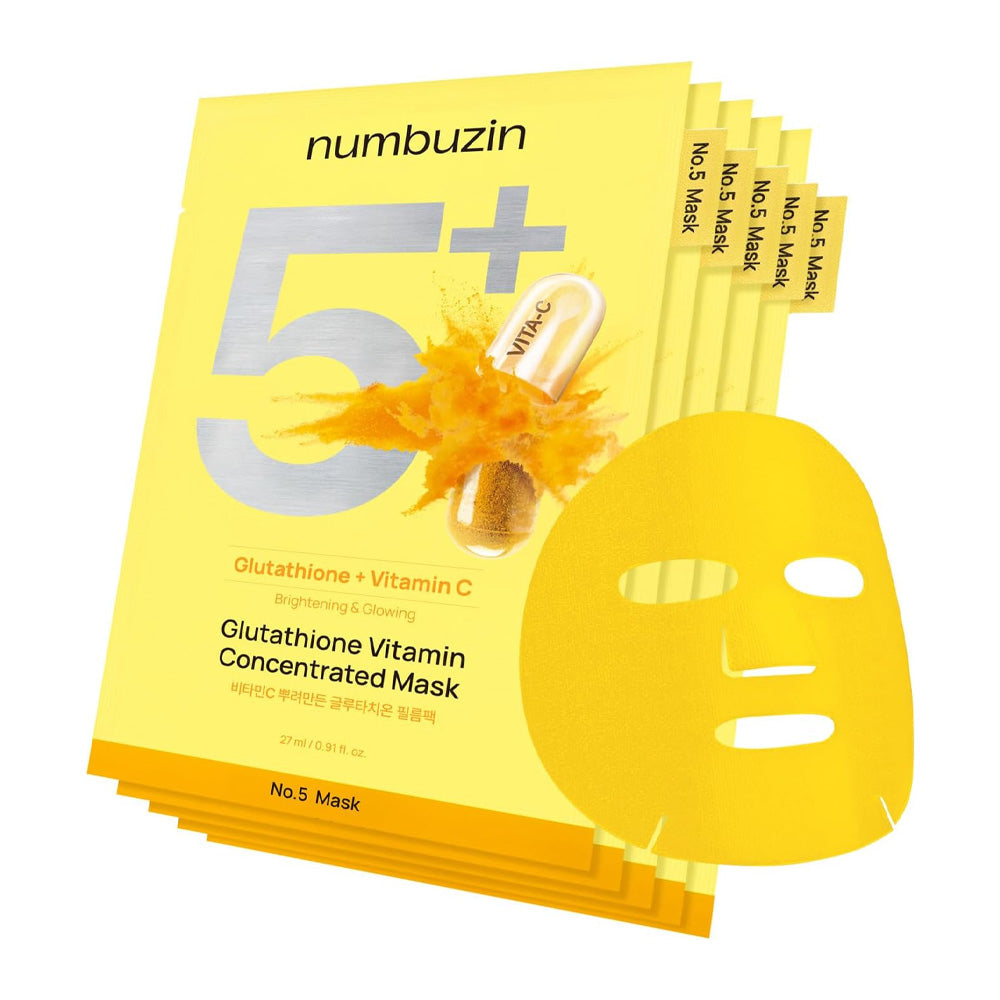 NUMBUZIN - No.5+ Glutathione Vitamin Concentrated Mask - (Single Sheet)