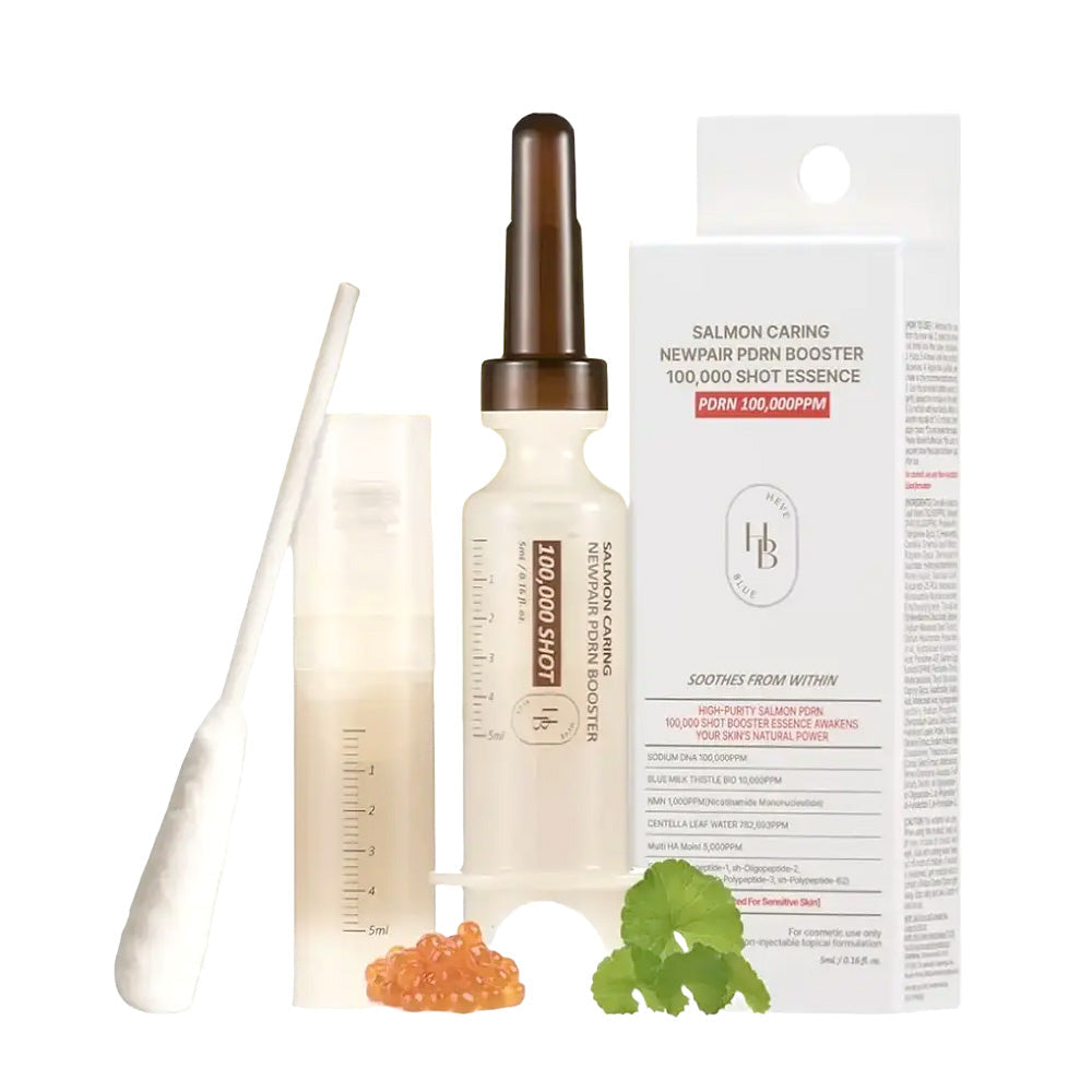 HEVEBLUE - Salmon Caring Newpair PDRN Booster 100,000 Shot Essence Set