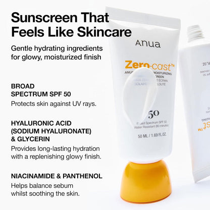 Anua Zero-Cast Moisturizing Finish Sunscreen