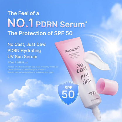 MEDICUBE - PDRN Hydrating UV Serum - No Cast Just Dew SPF 50+ Sunscreen - 50ml