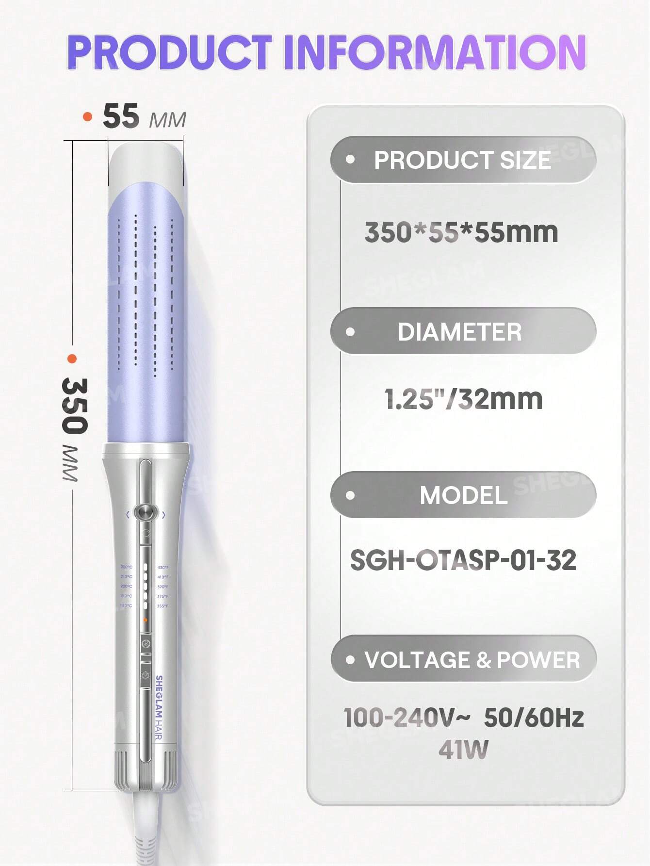 SHEGLAM - One Touch Airflow Styler Pro- 32mm EU PLUG (Pakistan-Compatible Plug)