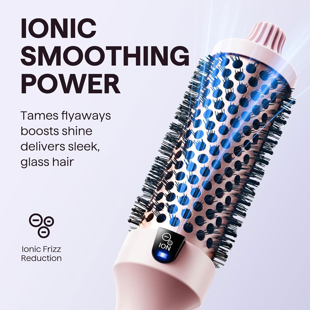 Wavytalk Thermal Brush, Blowout Boost 1.5 inch Heated Round Brush for Blowout Look (Pink)