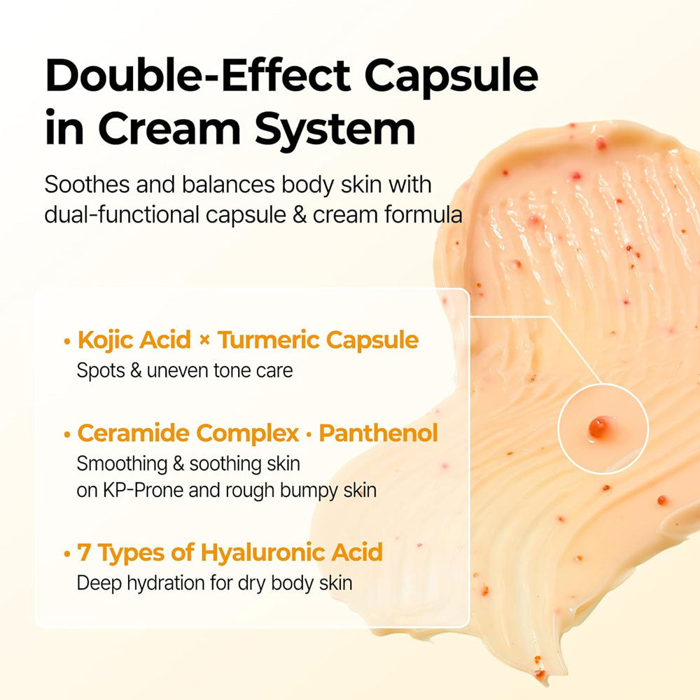Dr.MELAXIN - Kojic Acid Turmeric Capsule Body Cream - 200g