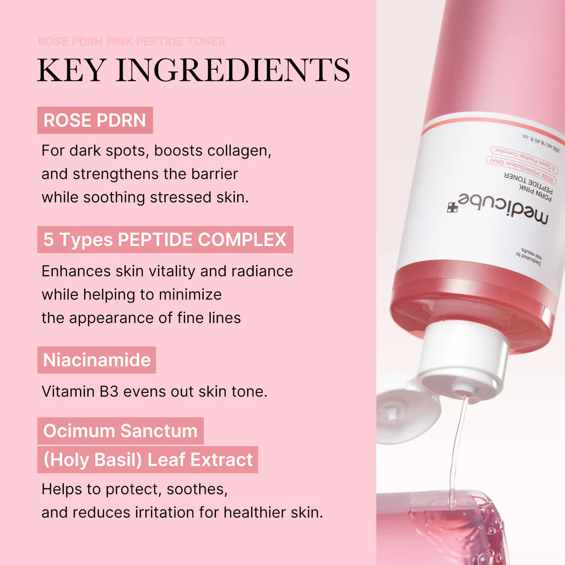 MEDICUBE - PDRN Pink Cica Soothing Toner - 250ml