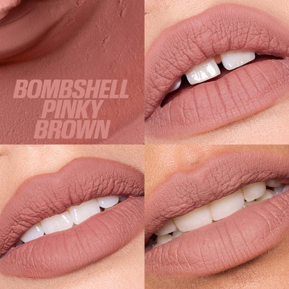 HUDA BEAUTY - Liquid Matte Mousse Soft Blur Lip Cream - Bombshell Pinky Brown