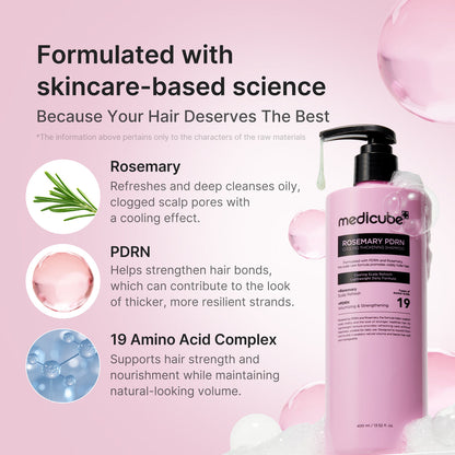MEDICUBE - Rosemary PDRN Cooling Thickening Shampoo - 400ml
