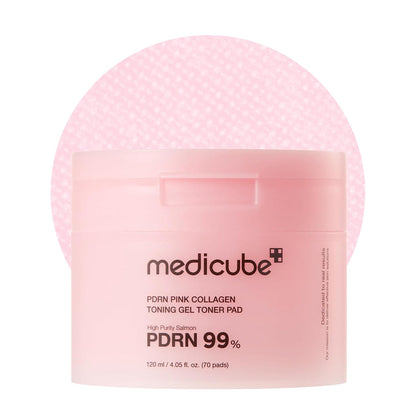 MEDICUBE - PDRN Pink Collagen Toning Gel Toner Pad - 70 Pads
