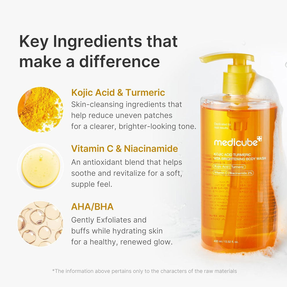 MEDICUBE - Kojic Acid Turmeric Vita Brightening Body Wash - 400ml