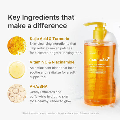 MEDICUBE - Kojic Acid Turmeric Vita Brightening Body Wash - 400ml