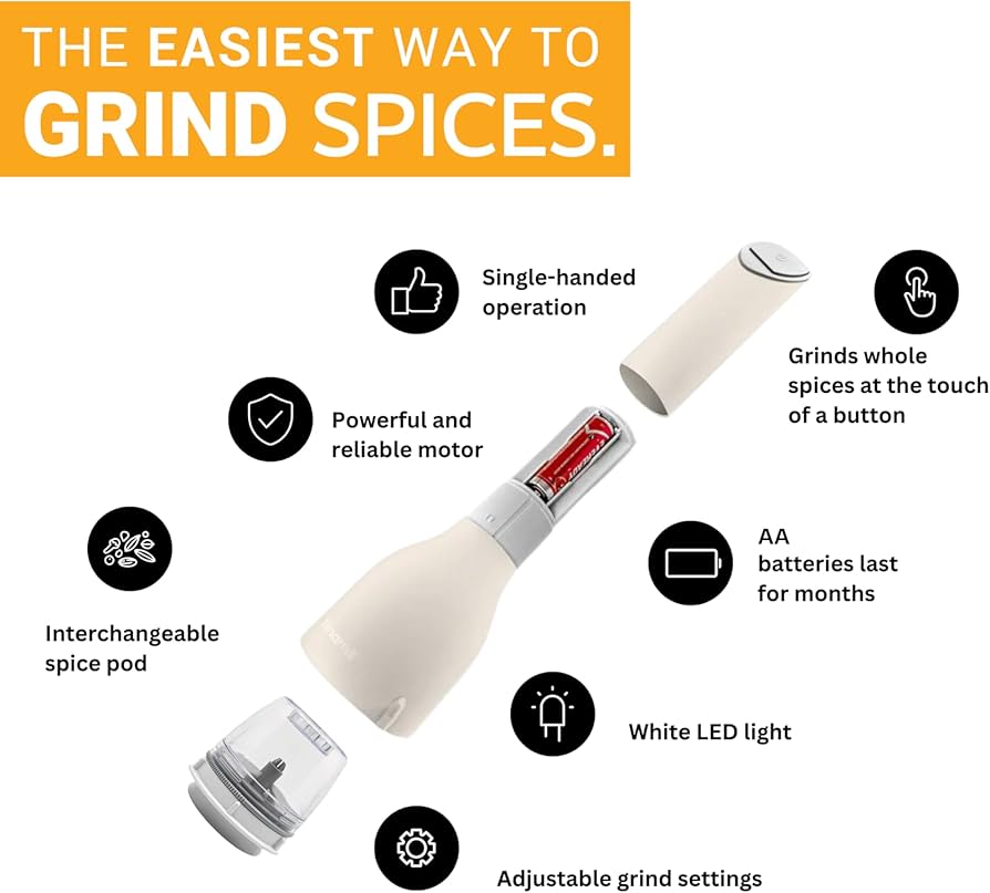 FinaMill Battery-Operated Grinder Set - 2 Quick-Change ProPlus Pods