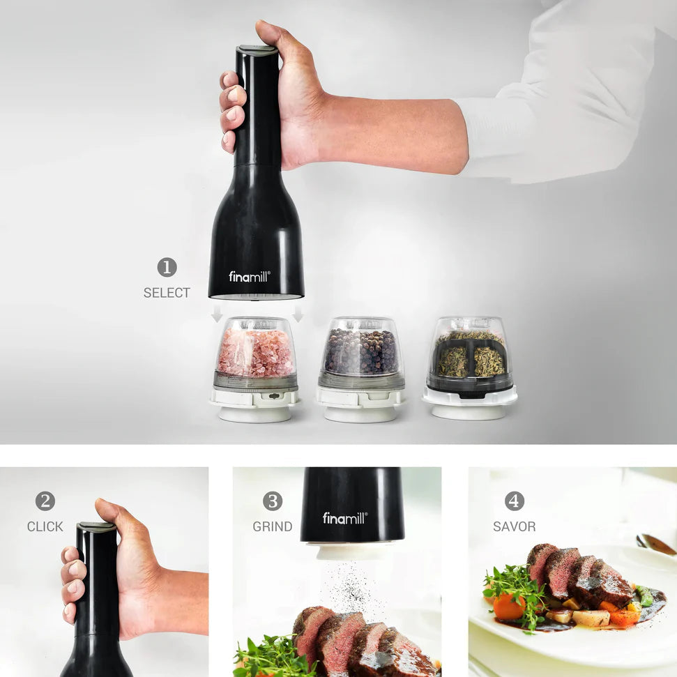 FinaMill Battery-Operated Grinder Set - 2 Quick-Change ProPlus Pods