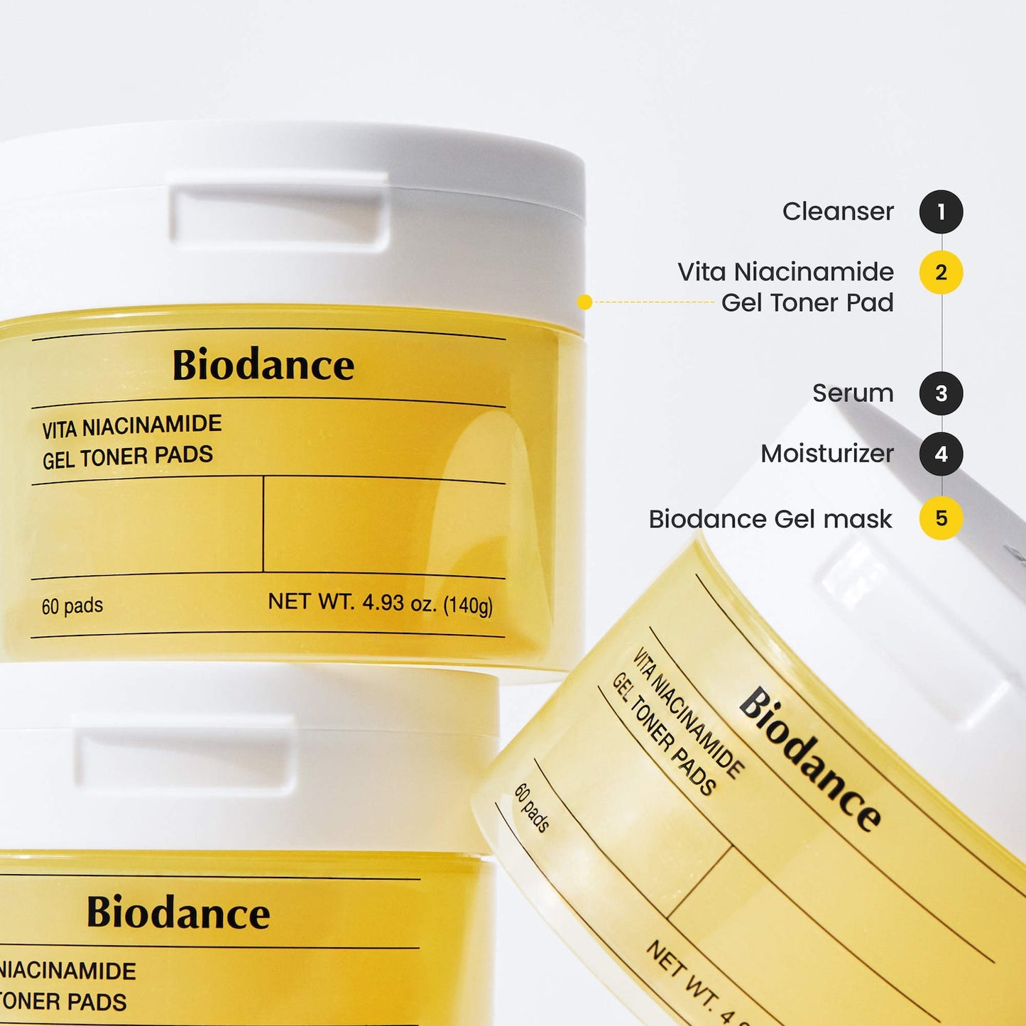 BIODANCE - Vita Niacinamide Gel Toner Pads