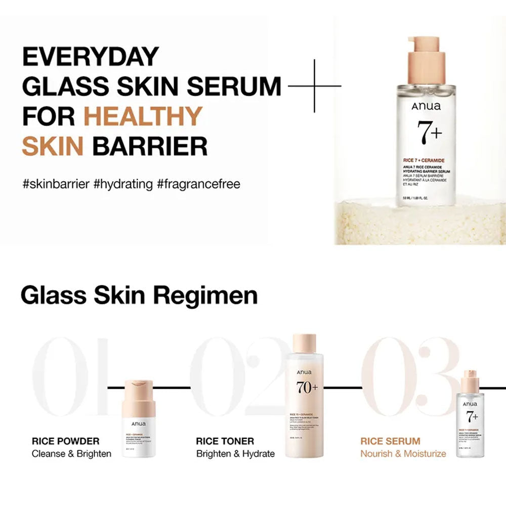 ANUA 7+ Rice Ceramide Hydrating Barrier Serum 50ml