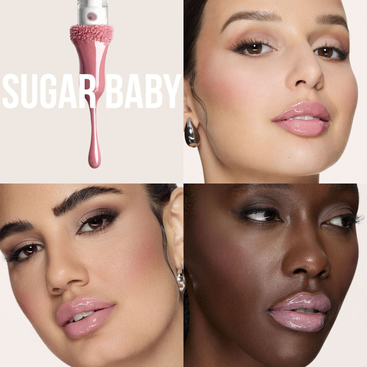HUDA BEAUTY - FAUXFILLER Extra Shine Lip Gloss - SUGAR BABY