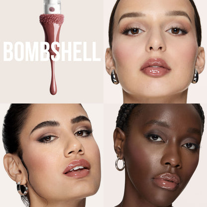 HUDA BEAUTY - FAUXFILLER Extra Shine Lip Gloss - BOMBSHELL