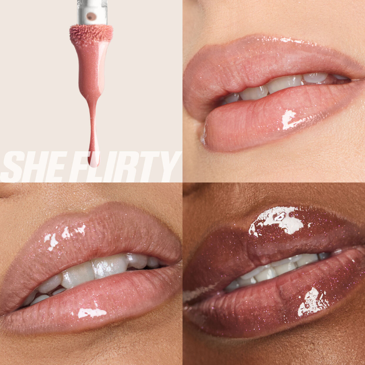 HUDA BEAUTY - Icy Nude FAUXFILLER Lip Gloss - SHE FLIRTY