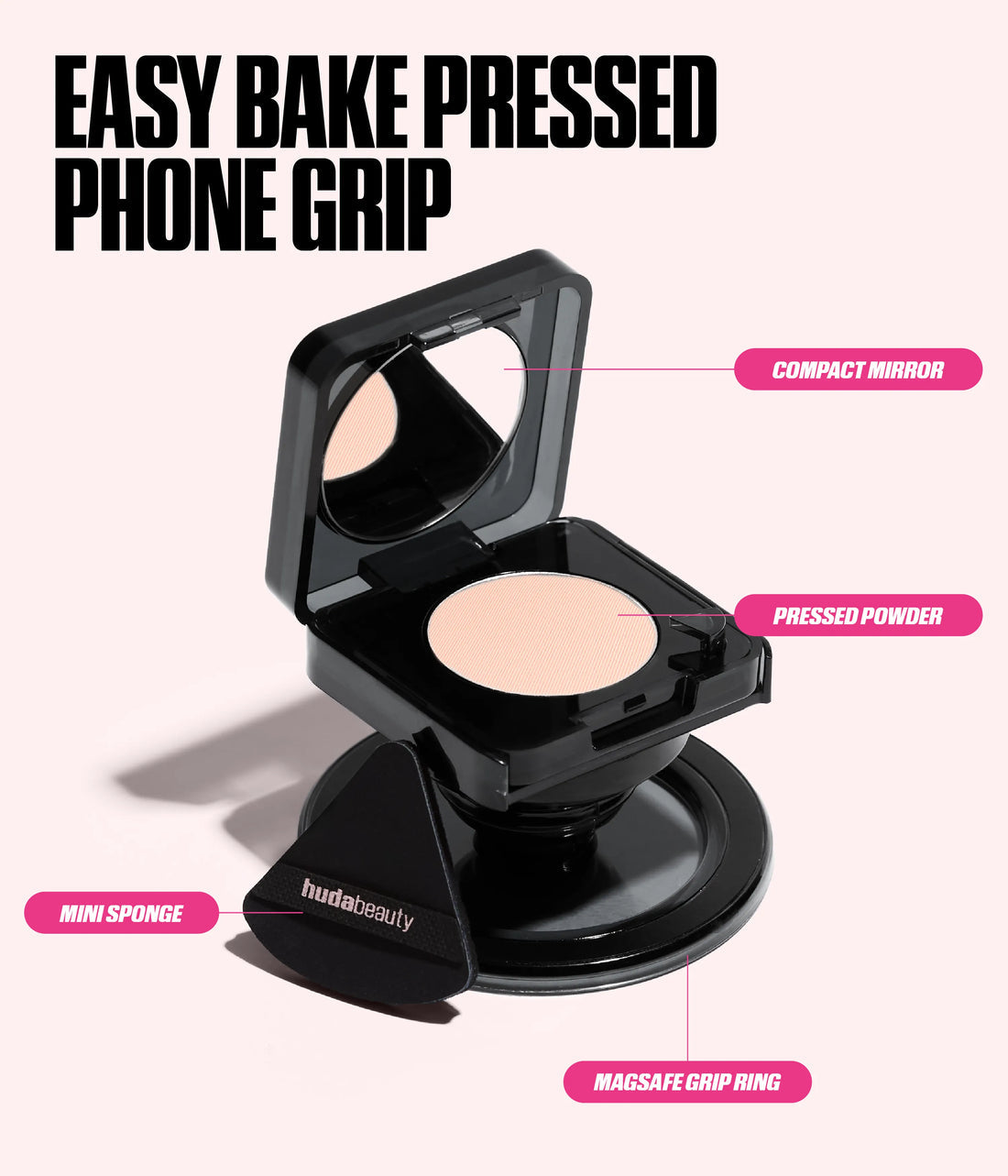 HUDA BEAUTY - Easy Bake Pressed Phone Grip - CHERRY BLOSSOM CAKE
