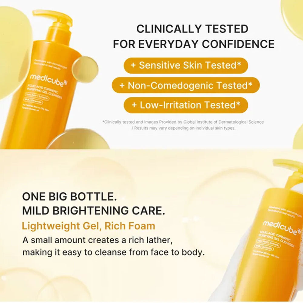 MEDICUBE - Kojic Acid Turmeric Purifying Gel Cleanser - 500ml