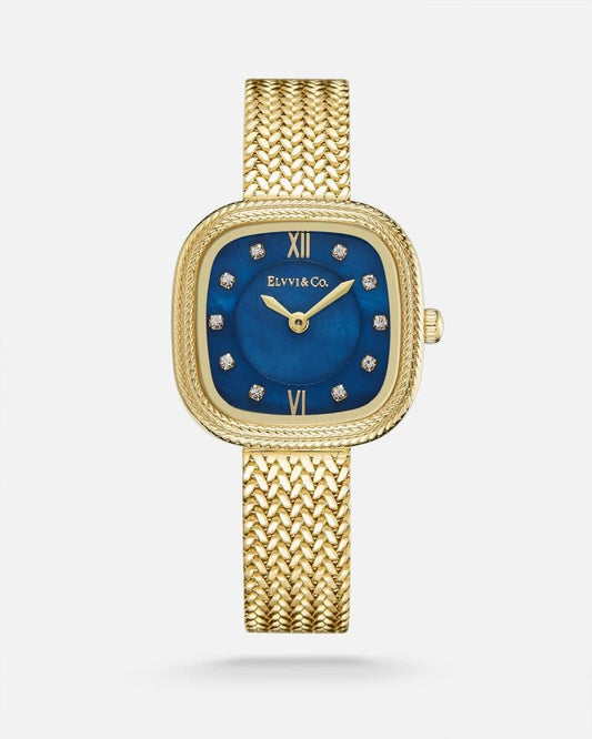 Elvvi & Co Women's Watch Gold/Blue