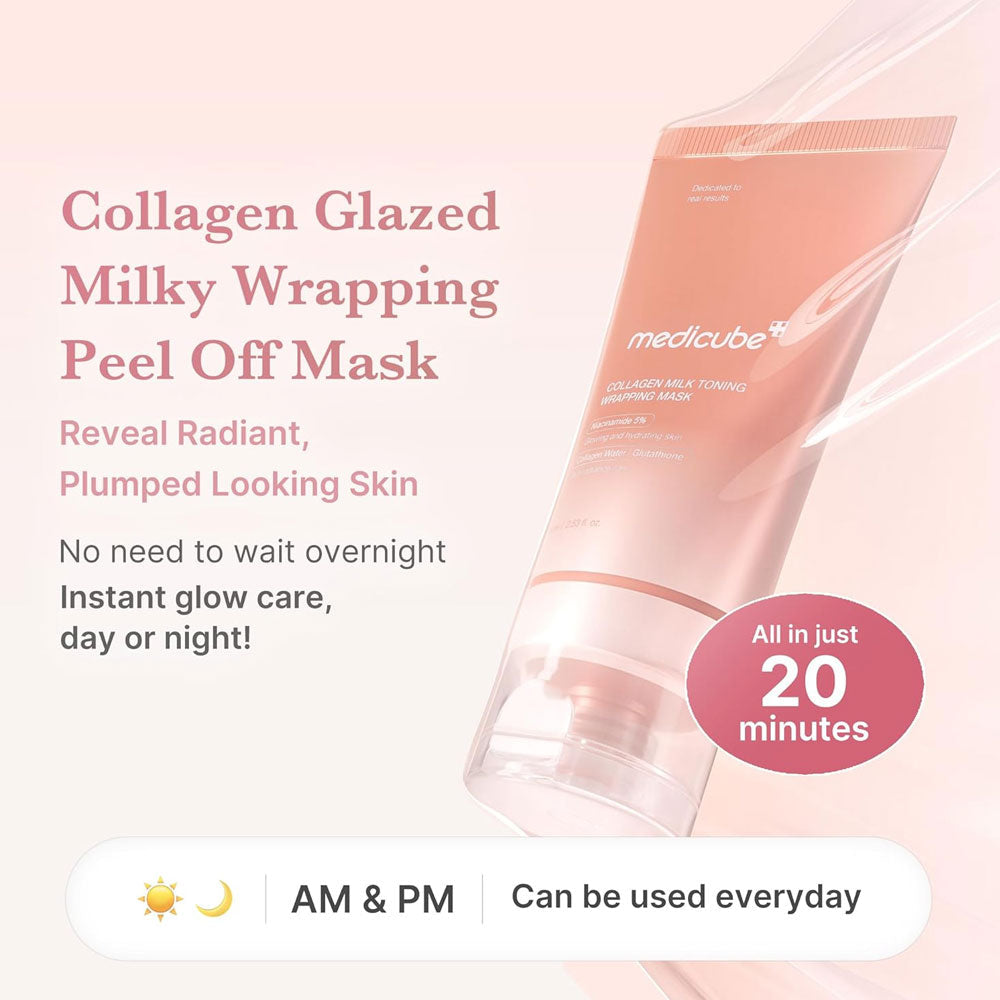 MEDICUBE - Collagen Milk Toning Wrapping Mask - 75ml