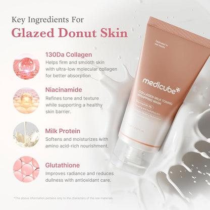 MEDICUBE - Collagen Milk Toning Wrapping Mask - 75ml