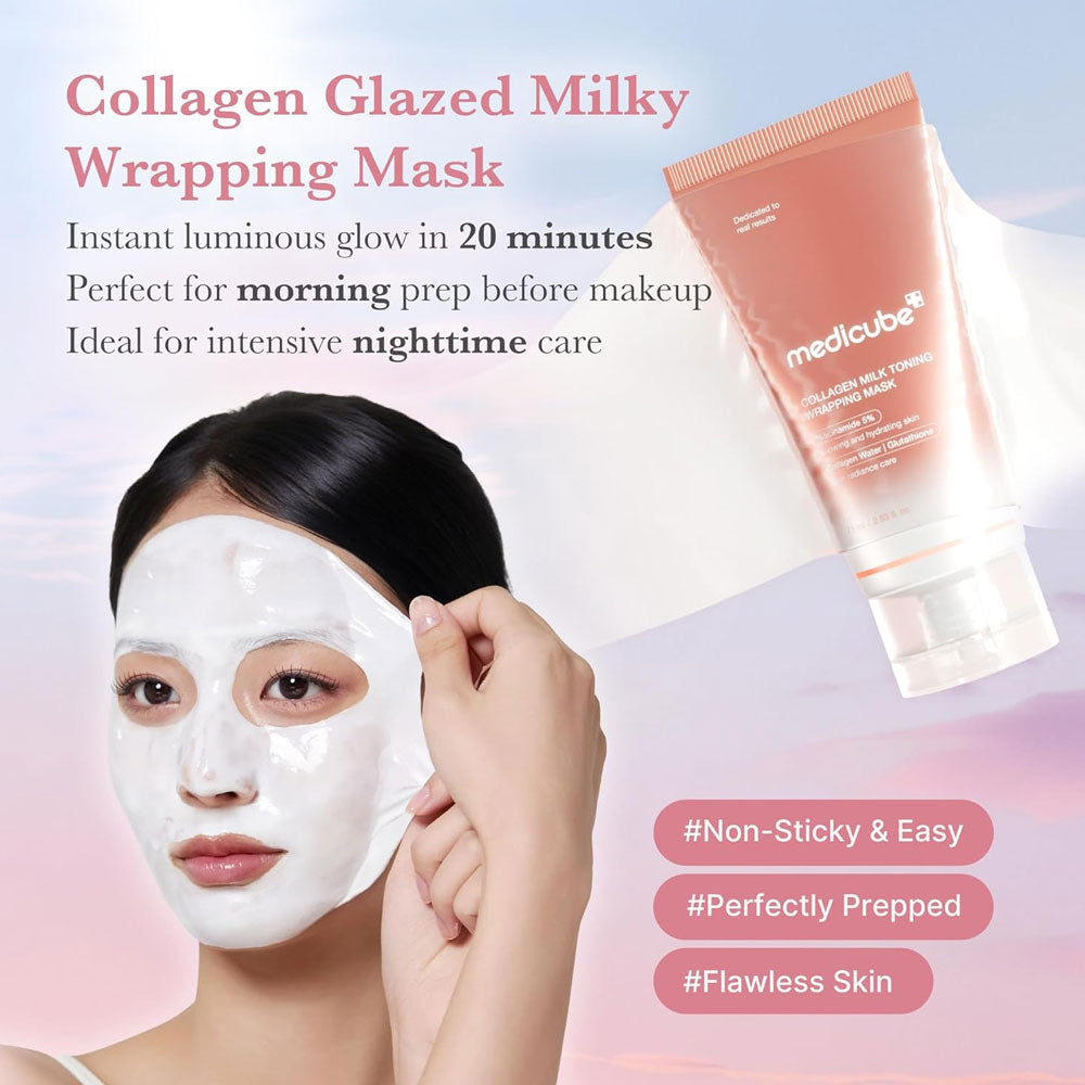 MEDICUBE - Collagen Milk Toning Wrapping Mask - 75ml