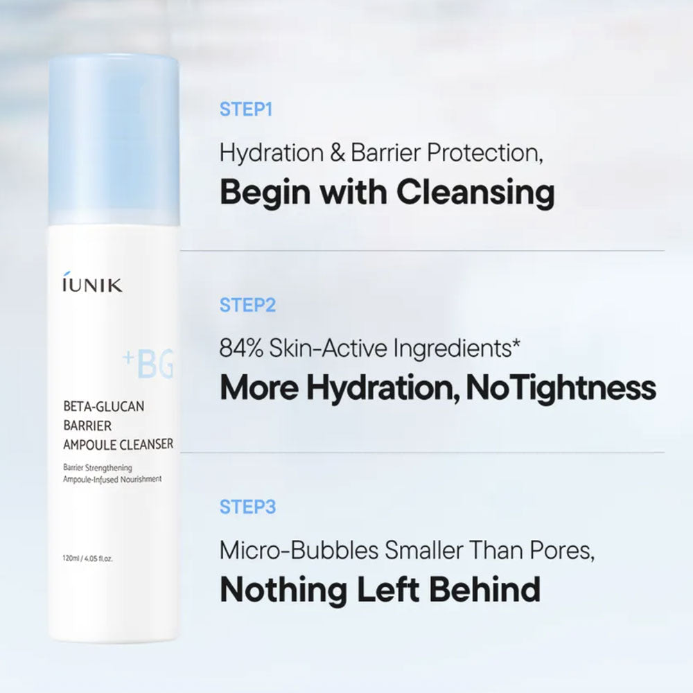 iUNIK - Beta-Glucan Barrier Ampoule Cleanser - 120ml
