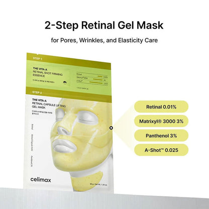 CELIMAX - The Vita-A Retinal Shot Tightening 2-Step Gel Mask - (Single Sheet)