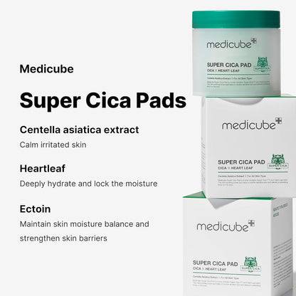 MEDICUBE Super Cica Facial Toner Pads - 70 Pads