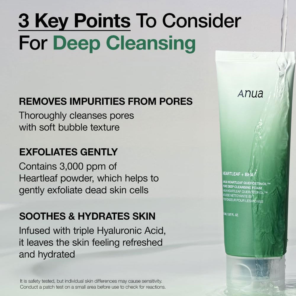 ANUA - Heartleaf Quercetinol Pore Deep Cleansing Foam - 150g