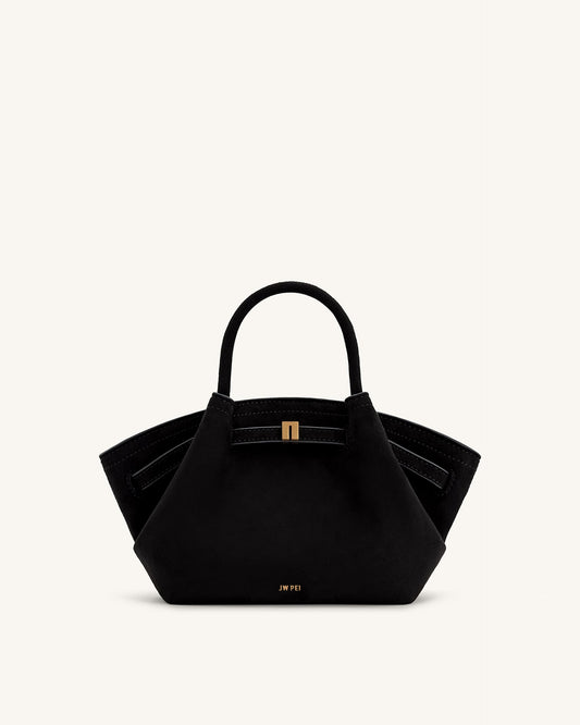 JWPEI - Hana Mini Faux Suede Tote Bag - BLACK