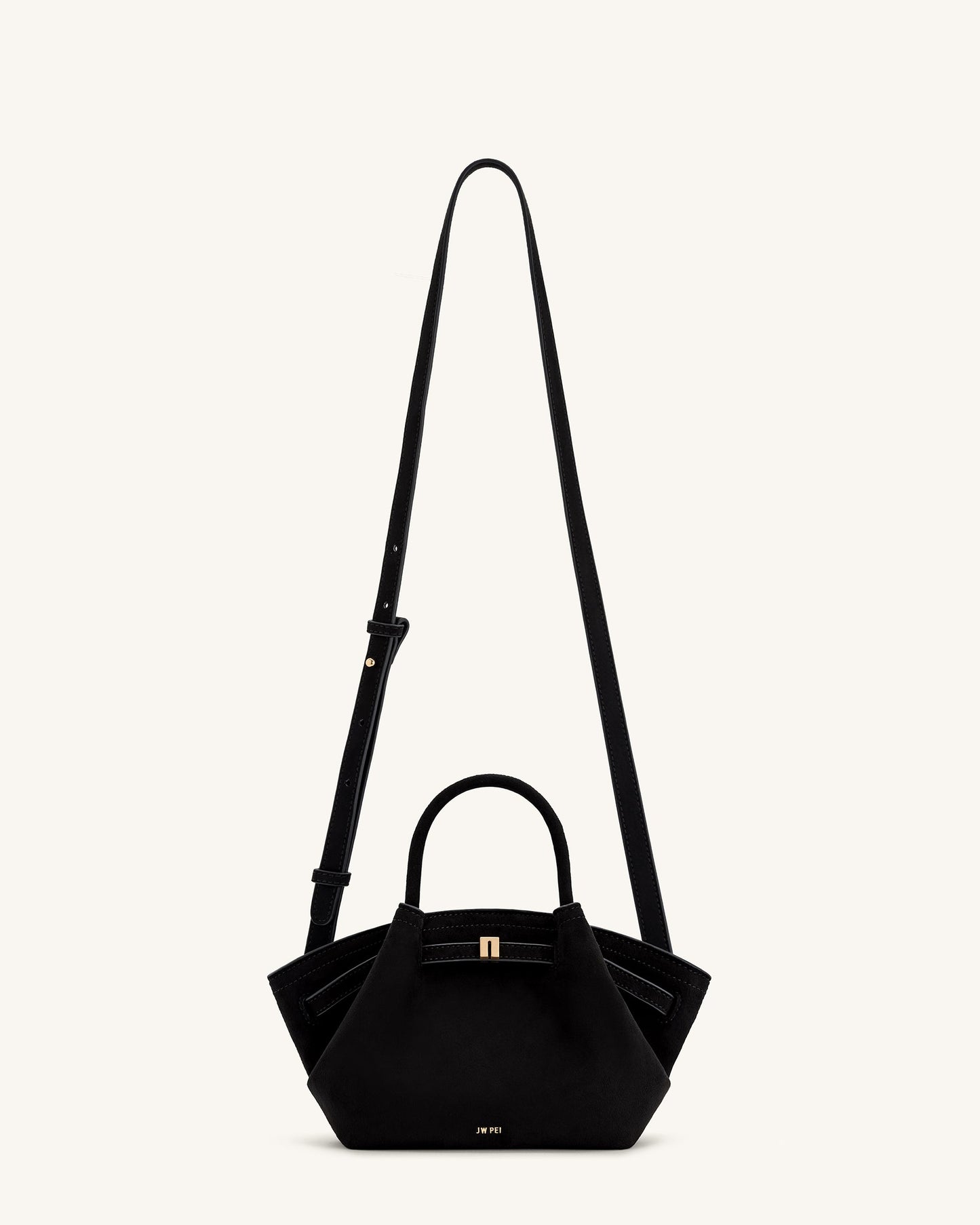 JWPEI - Hana Mini Faux Suede Tote Bag - BLACK