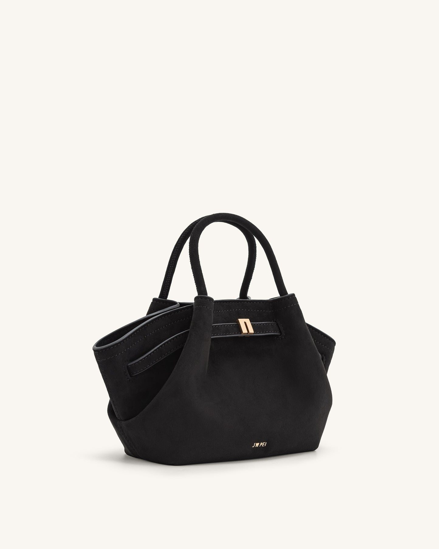 JWPEI - Hana Mini Faux Suede Tote Bag - BLACK