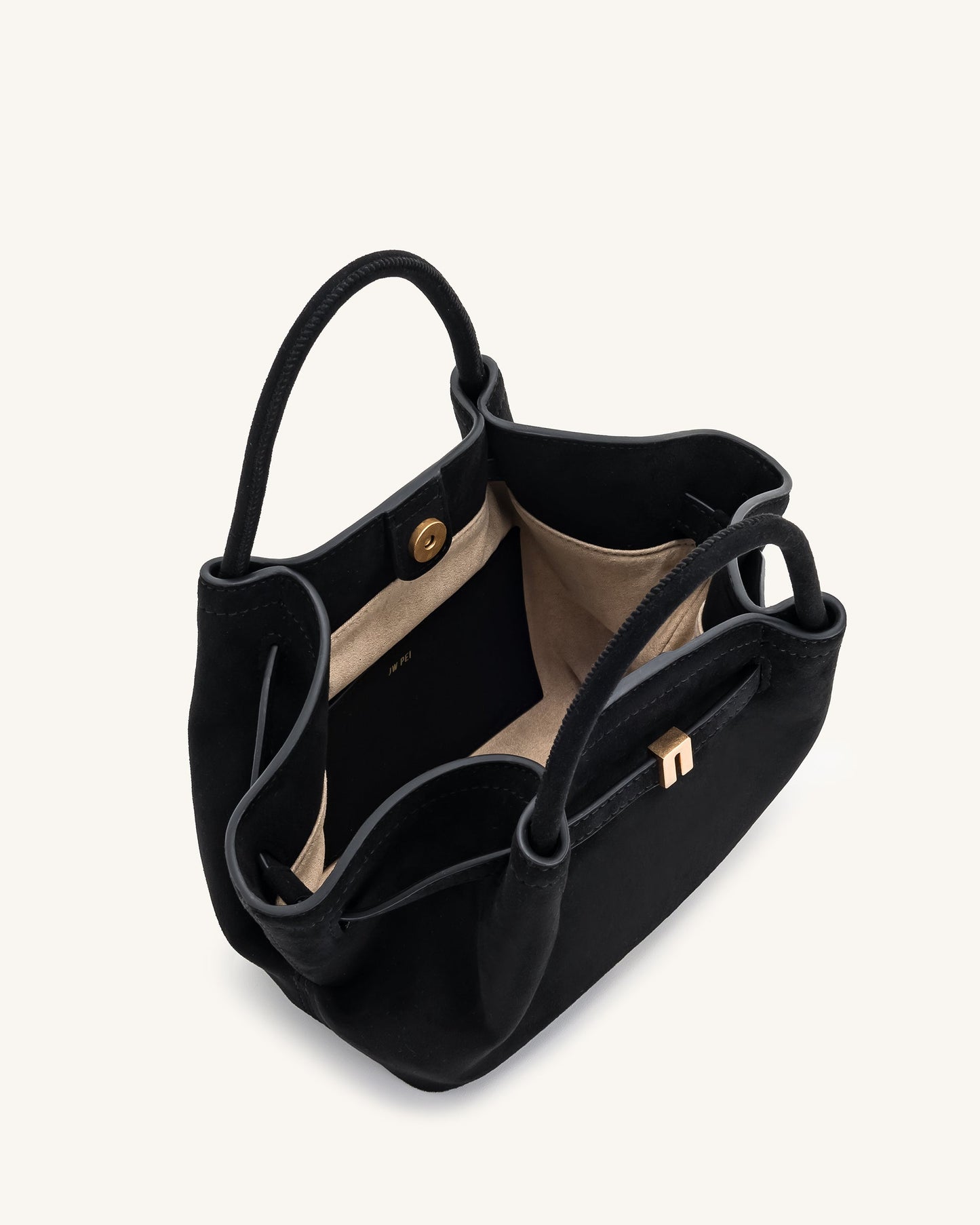 JWPEI - Hana Mini Faux Suede Tote Bag - BLACK
