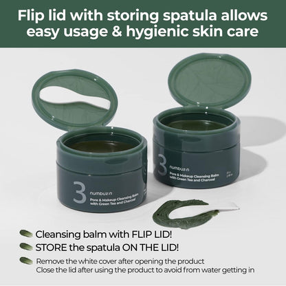 NUMBUZIN - No.3 Pore & Makeup Cleansing Balm With Green Tea And Charcoal - 85g