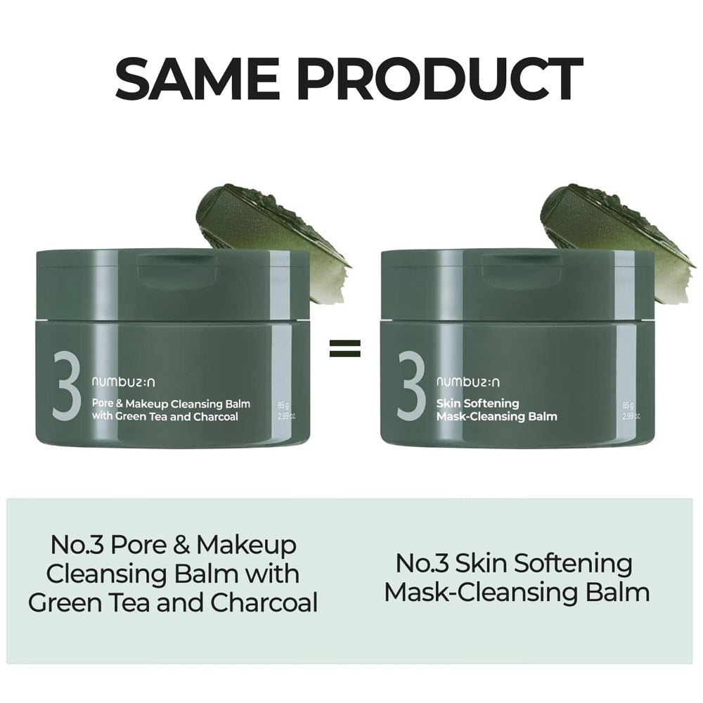 NUMBUZIN - No.3 Pore & Makeup Cleansing Balm With Green Tea And Charcoal - 85g