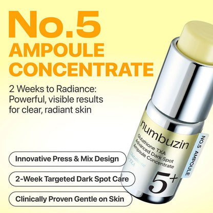 NUMBUZIN - No.5 Glutathione TXA Advanced Dark Spot Ampoule Concentrate - 10.7g