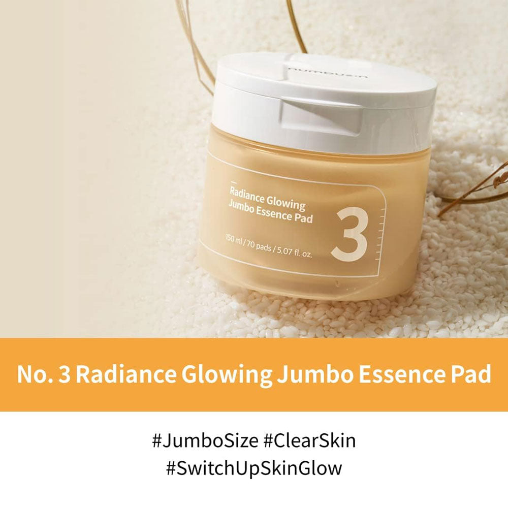 NUMBUZIN - No.3 Radiance Glowing Jumbo Essence Pad - 150ml / 70 Pads
