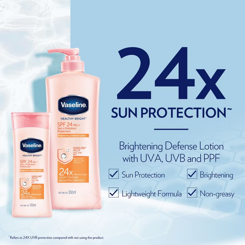 VASELINE - Healthy Bright Sun + Pollution Protection Brightening Defense Lotion SPF 24 - 400ml
