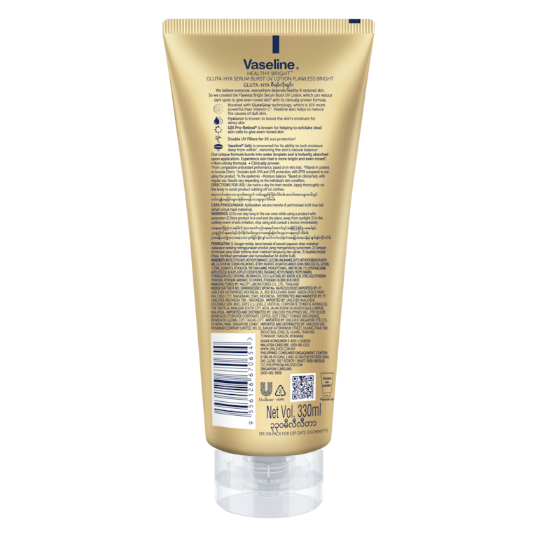 VASELINE - Gluta-Hya Serum Burst UV Lotion Flawless Bright